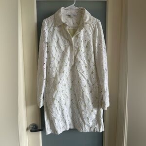 Diane Von Furstenberg White & butter yellow Lace Dress